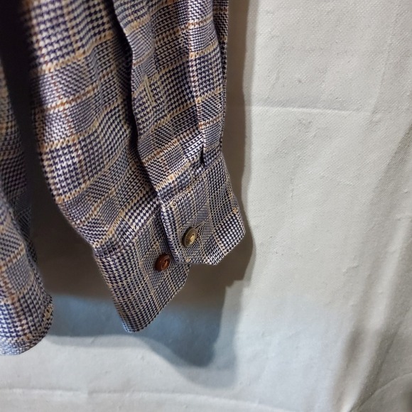 Hart Schaffner Marx Women Button Up Shirt Blue Plaid Long Sleeve Cotton Sz Small - Picture 11 of 12